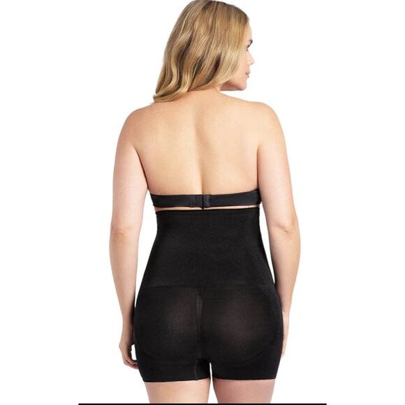 Brand New Curveez Women's XL Black Control High Waisted Boyshort Shapwear - Picture 3 of 6